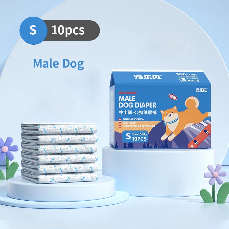 Disposable Dog Diapers 10-Pack 🐶