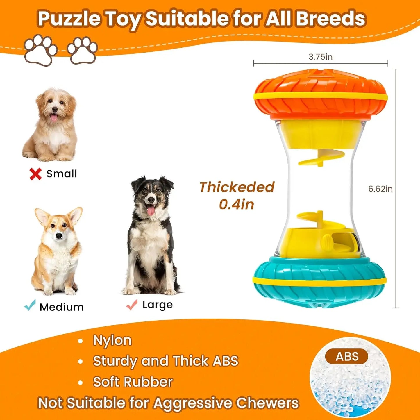 Interactive Dog Puzzle Toy & Slow Feeder: Adjustable Treat Dispensing Enrichment Toy
