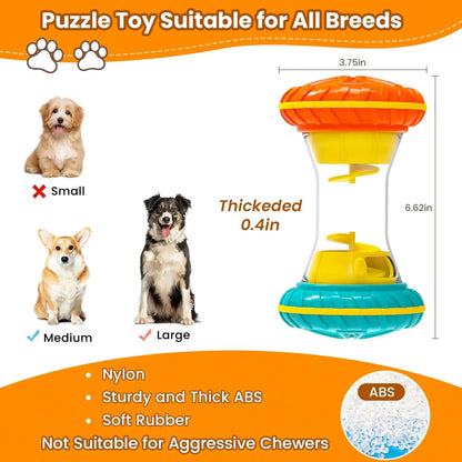 Interactive Dog Puzzle Toy & Slow Feeder: Adjustable Treat Dispensing Enrichment Toy