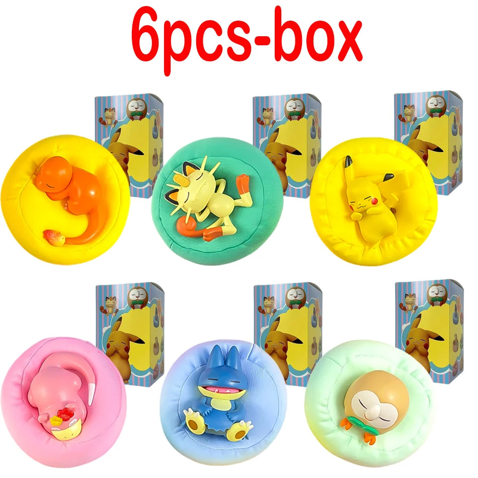 Anime Pok é mon blind box Model Figure 1-12 pcs Pikachu sleep Series Interior Hand Sleeping Position Toys Gift for sfriends