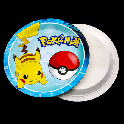 New pokemon birthday party pikachu decoration Balloon Disposable Tableware Tablecloth Straws Cup Plates Baby Shower Supplies Toy