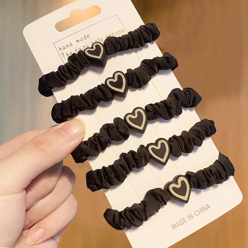Korean Heart Hair Ties.