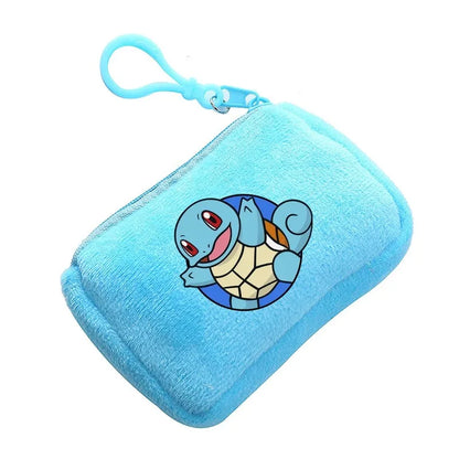 Pokemon Pikachu Mini Plush Coin Purse Cartoon Anime Student Canvas Square Storage Bag Boy Girl Handbag Fashion Kid Birthday Gift
