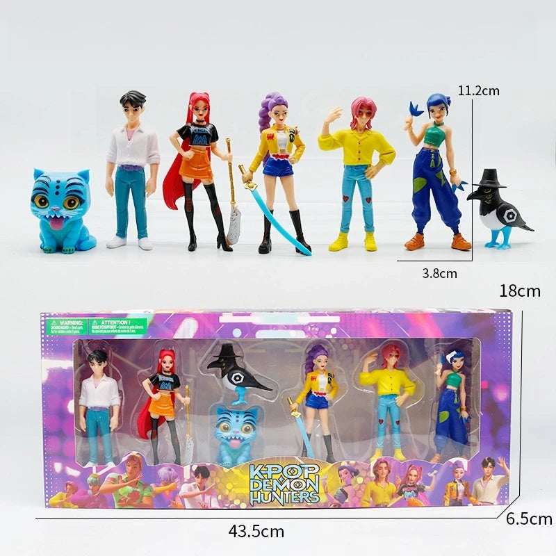K-Pop Idol "Tiger Star" Chibi Action Figures: 6-Piece Hunter Anime Collectible Set