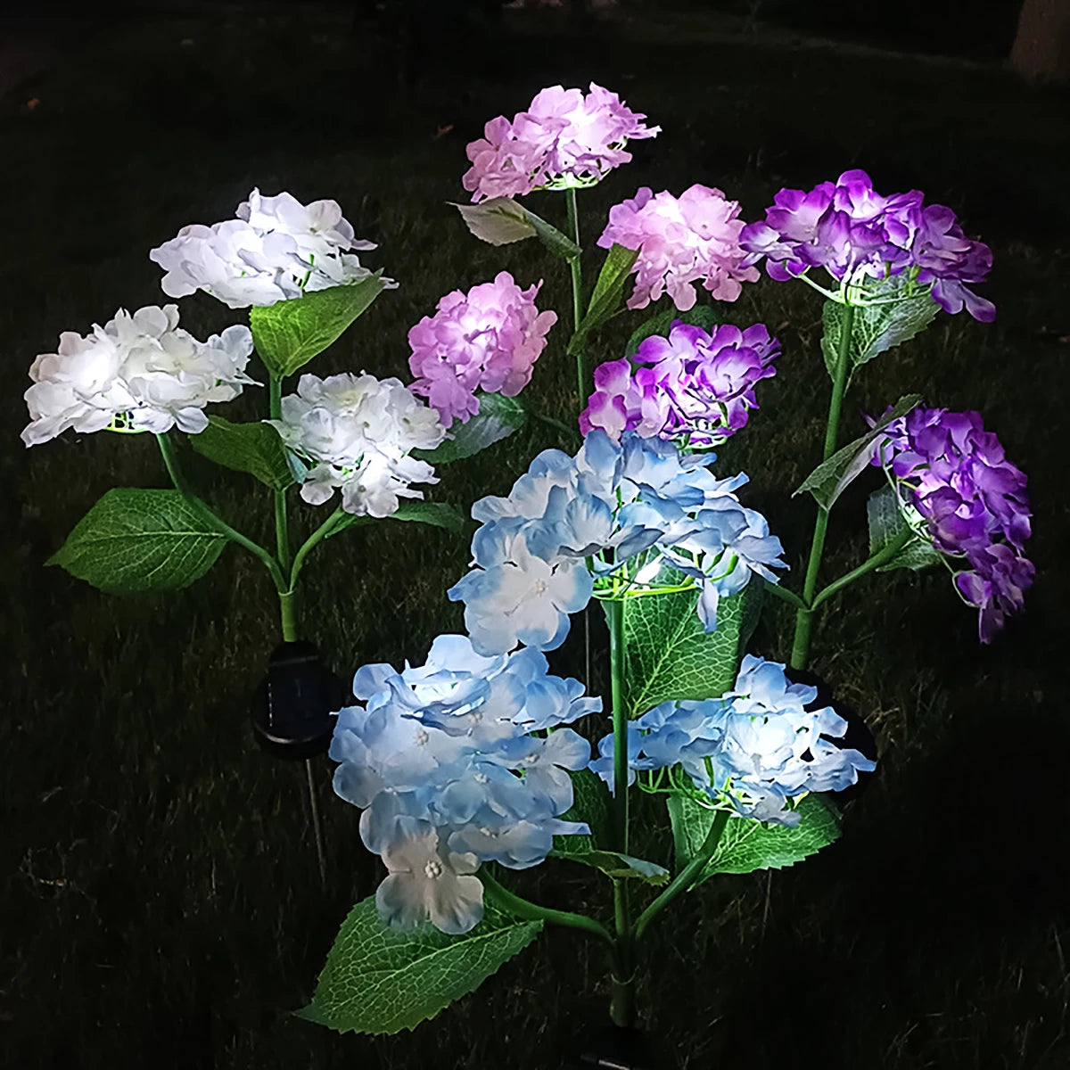 1pc Solar Hydrangea, LED Outdoor Solar Garden Lights, Solar Lawn Lights for garden, yard, lawn and pathway, garden lighting