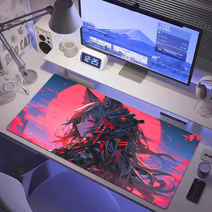 Anime Girl Mouse Pad Kawaii Pink Mousepad Gaming Speed Keyboard Pads Large Gamer Mouse Mat Rubber Desk Mat HD Print Cute Carpet
