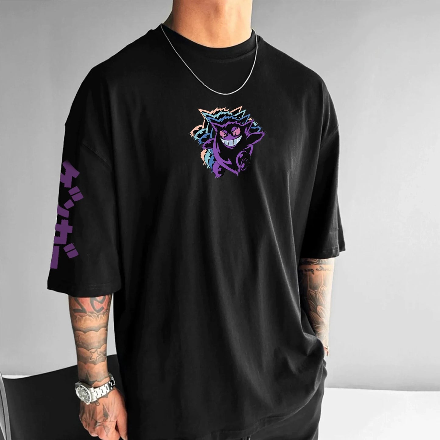 Pokémon Japan Anime Peripheral Printed Short Sleeve 2025 Pikachu Gengar Summer Men's and Women's Loose Sports Top T-Shirt ins