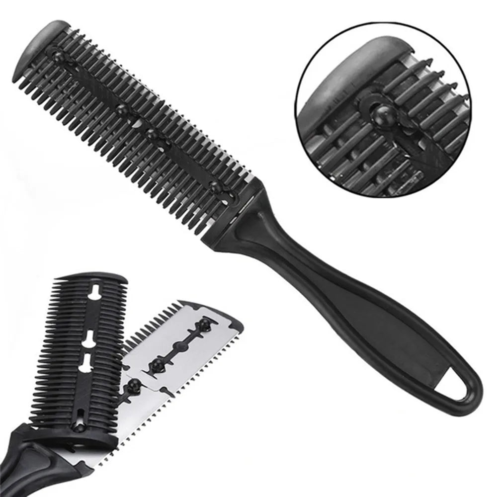 1pc Hair Cutting Comb Hair Brushes with Razor Blades Hair Trimmer Cutting Thinning Tools Barbershop Hair Salon Styling Tool Comb