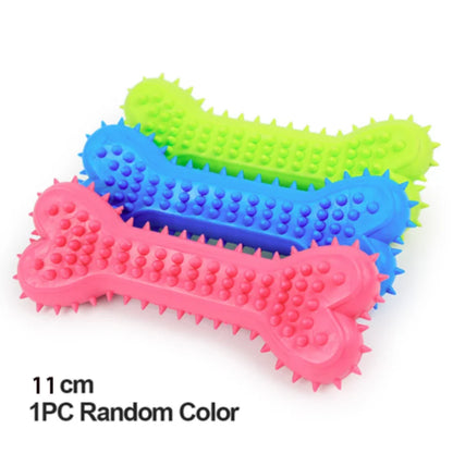 Pet Chew Toy Soft Rubber Bite-resistance Bone Shape Teeth Grinding Chewing Toys for Small Dogs Training Pet Supplies