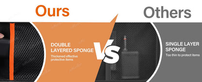 Travel Storage Bag Wireless Microphone Case Compatible with JBL 2 Mic Adjustable DIY Foam for Partybox Mic Portable Bag