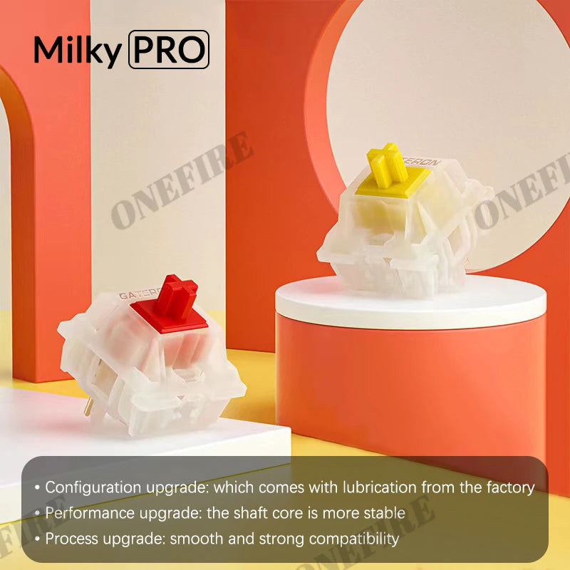 Gateron Milky Pro Linear Mechanical Keyboard Switches