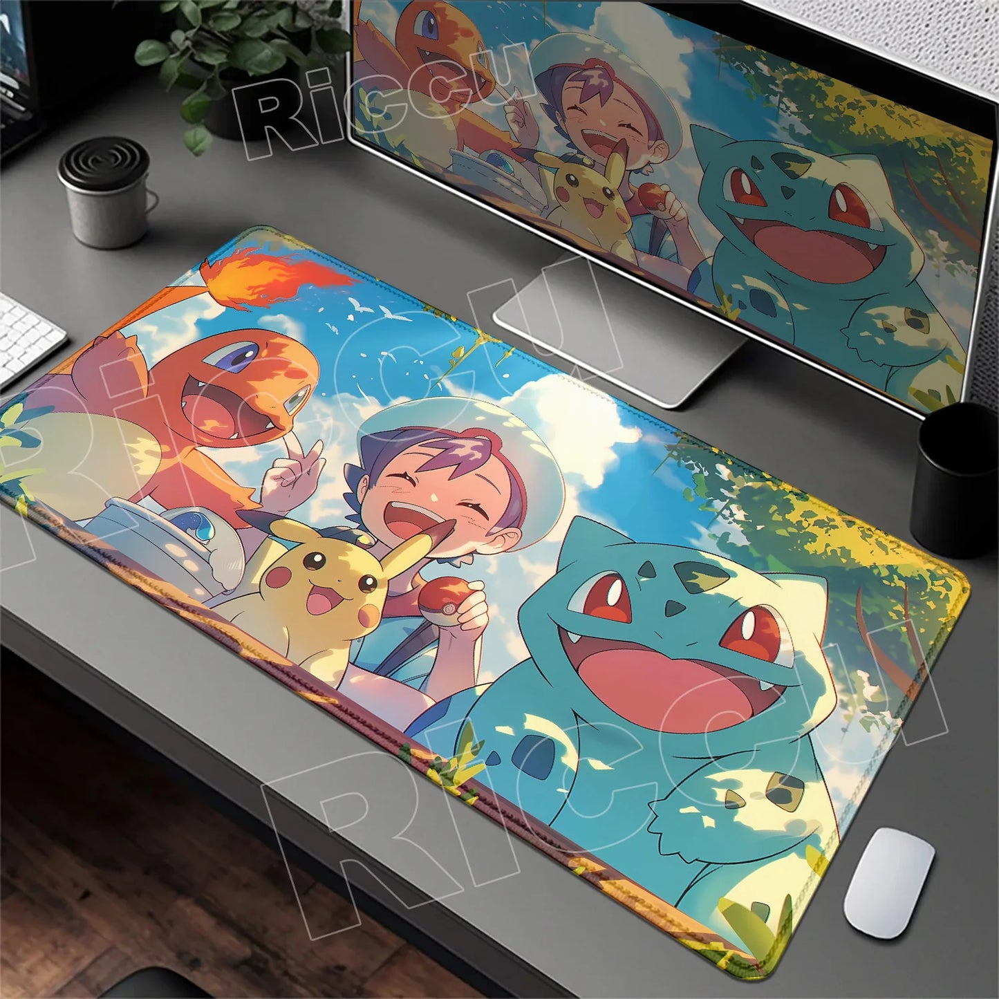 HD 900x400 Rubber Large PC Mousepad Gaming Mouse Pad Accessories Pikachu Slowpoke XXL Desk Keyboard Mat Computer Laptop Mausepad