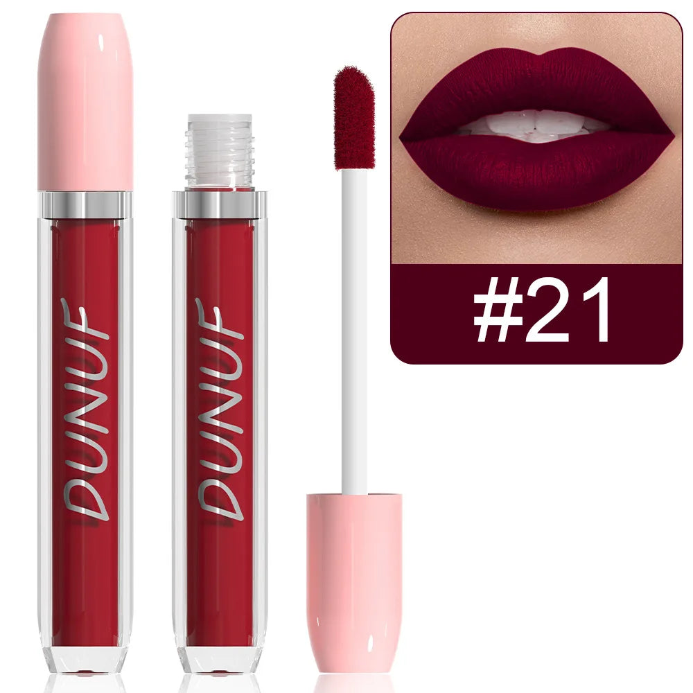 Matte Lip Gloss Lipstick 5pc/set, Waterproof Velvet Long Lasting Non-transfer Highly Pigmented Purple Red Daily&Party Makeup Y2K