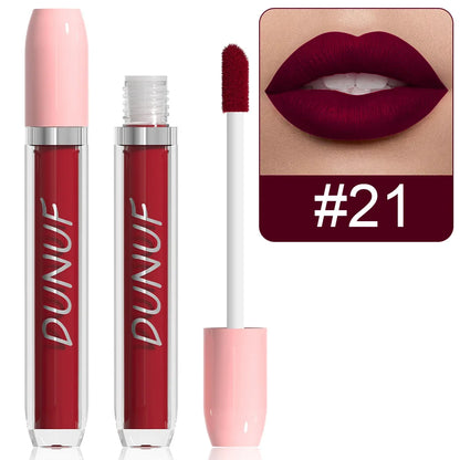 Matte Lip Gloss Lipstick 5pc/set, Waterproof Velvet Long Lasting Non-transfer Highly Pigmented Purple Red Daily&Party Makeup Y2K