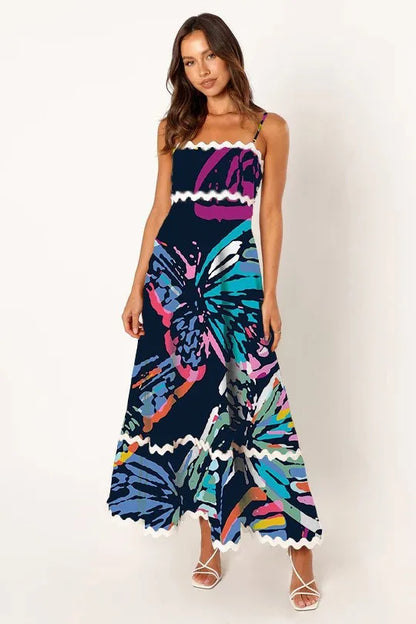 Sleeveless Scalloped Trim Midi Dress: Sexy Strapless Princess Silhouette Gown