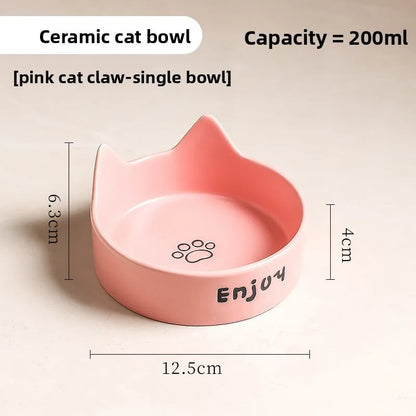 Cat Bowl Black Ceramic Dog Bowl Black Bowl Cat Food Bowl Dog Bowl Dog Drinking WaterCatFood Bowl Pet Water Bowl Anti-overturning