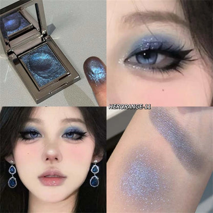 Metallic Glitter Eyeshadow Cream Sparkling Mousse Shimmer Highlighter Pressed Pigments Punk Purple Pearlescent Eyeshadow Palette