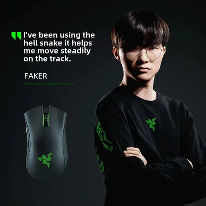 Razer DeathAdder Essential Wired Gaming Mouse / Wired Mice 6400DPI 5 Independently Buttons For Laptop PC Gamer
