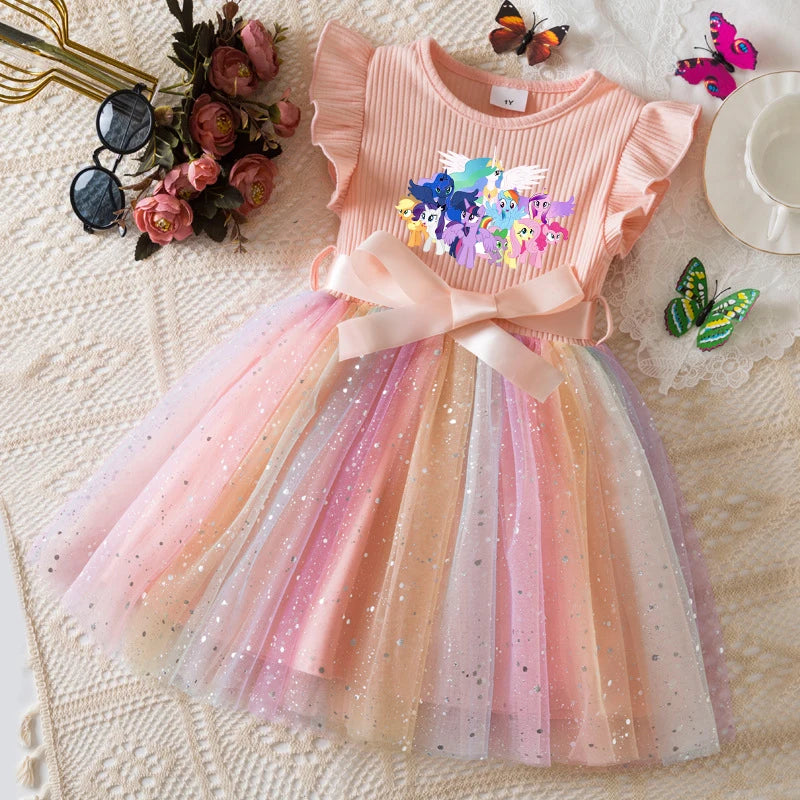 Official My Little Pony "Rainbow Magic" Princess Dress: Lavender Ribbed Bodice & Sequin Tulle Tutu
