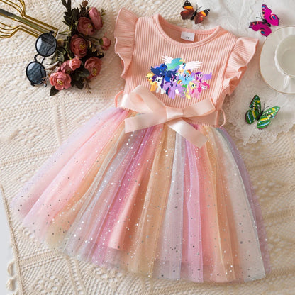 Official My Little Pony "Rainbow Magic" Princess Dress: Lavender Ribbed Bodice & Sequin Tulle Tutu