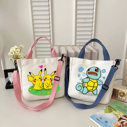 Pokémon Handbag Cartoon Children's Shoulder Bag Boys Girls Tote Bag Child Canvas Handbags Anime Crossbody Bag New Kids Gifts