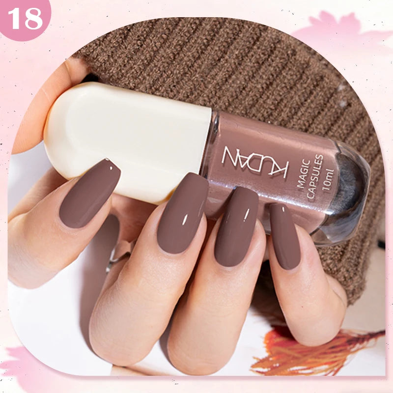 KUDAN Dark Burgundy Nail Polish, Alcohol-Free - Long-Lasting Formula Quick Drying Without Lighting, Glossy And Shiny Surface