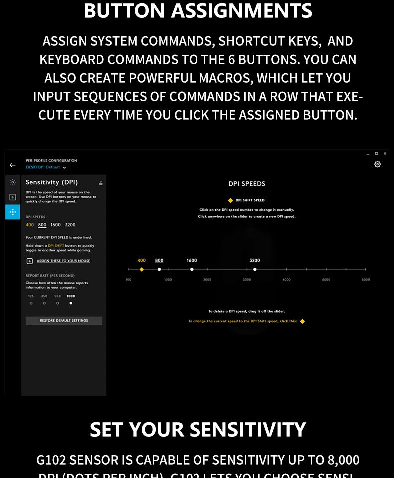 Logitech G102 Lightsync Gaming Mouse with 1ms Response Time for Esports Gamers