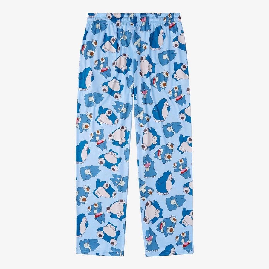Bandai Pocket Monster Snorlax & Munchlax Allover Print Adult Kids Wide-leg Lounge Sleep Pants Summer Quick-dry Comfy Lightweight