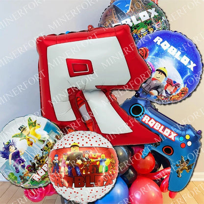 Hot Roblox Aluminum Foil Balloon Combination Themed Cartoon Celebration for Decorating Baby Shower Birthday Party Supplies Gifts