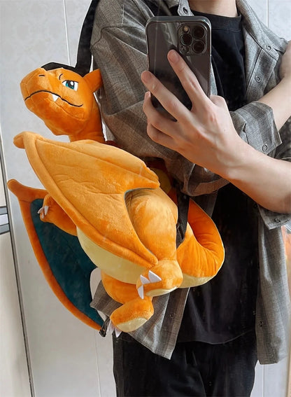 Cute Pokemon Backpack Kawaii Japanese Style Plush Bag Gengar Eevee Snorlax Backpack Schoolbag Cosplay Props Fashion Gifts