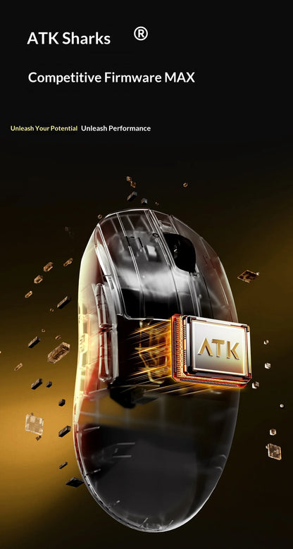 ATK DragonFly A9 Air Ultimate Wireless Gaming Mouse PAW3950 Ultra 42000DPI 750IPS 8KHz RGB Ergonomic Design for Windows MacOs