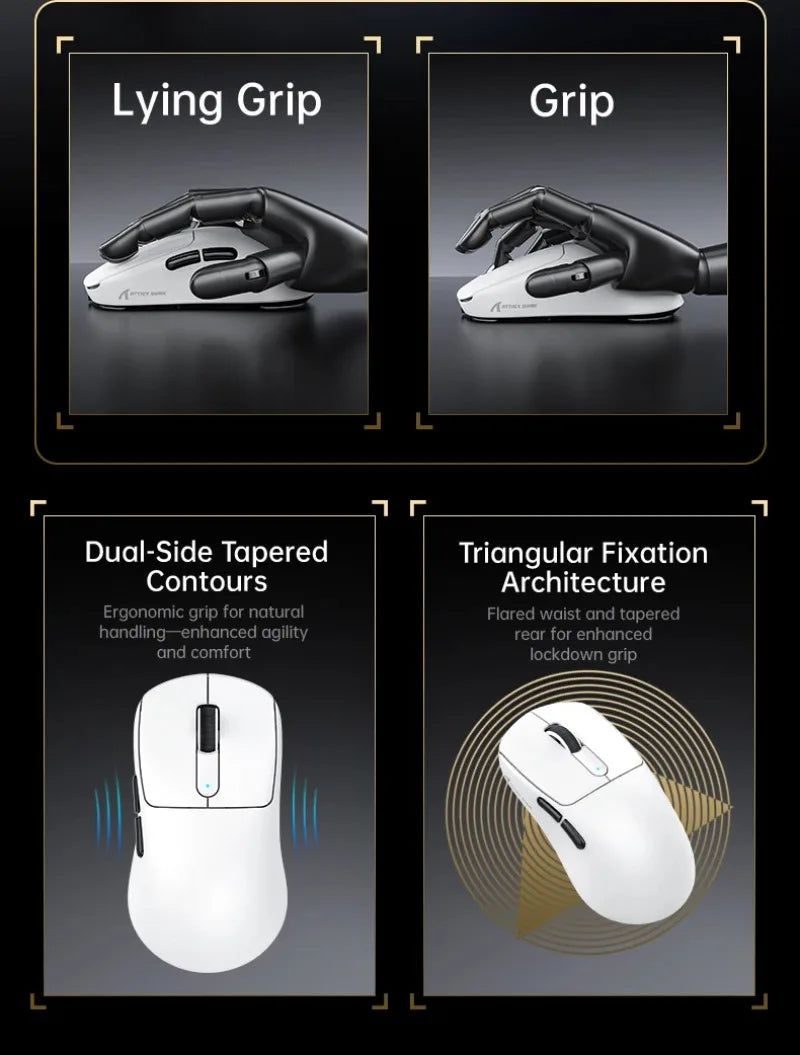 ATTACK SHARK V5 Wireless Gaming Mouse 3-Mode Ultra-Lightweight PAW3950MAX 8KHz Polling Rate For PC Gamer Accessories Gift