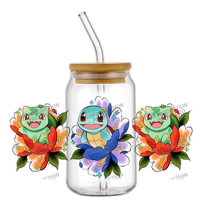 26 New cute Styles Cartoon Pokemon Friends 16oz UV DTF 3D Phone Sticker Decals Wraps Glass Can Cups Creative Craft DIY Gifts
