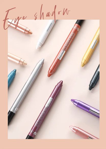 Metallic Blue Pearlescent Eyeshadow Pencil Stick Lasting Waterproof Smoky Glitter Grey White Purple Eye Shadow Highlighter Pen
