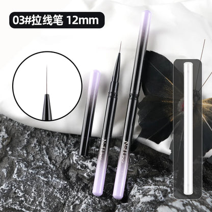 Extra Fine Nail Brushes Liner 6/9/12/15/18mm Design Brushes for Gel Painting Thin Long Lines Details Drawing Pen DIY Line Pen