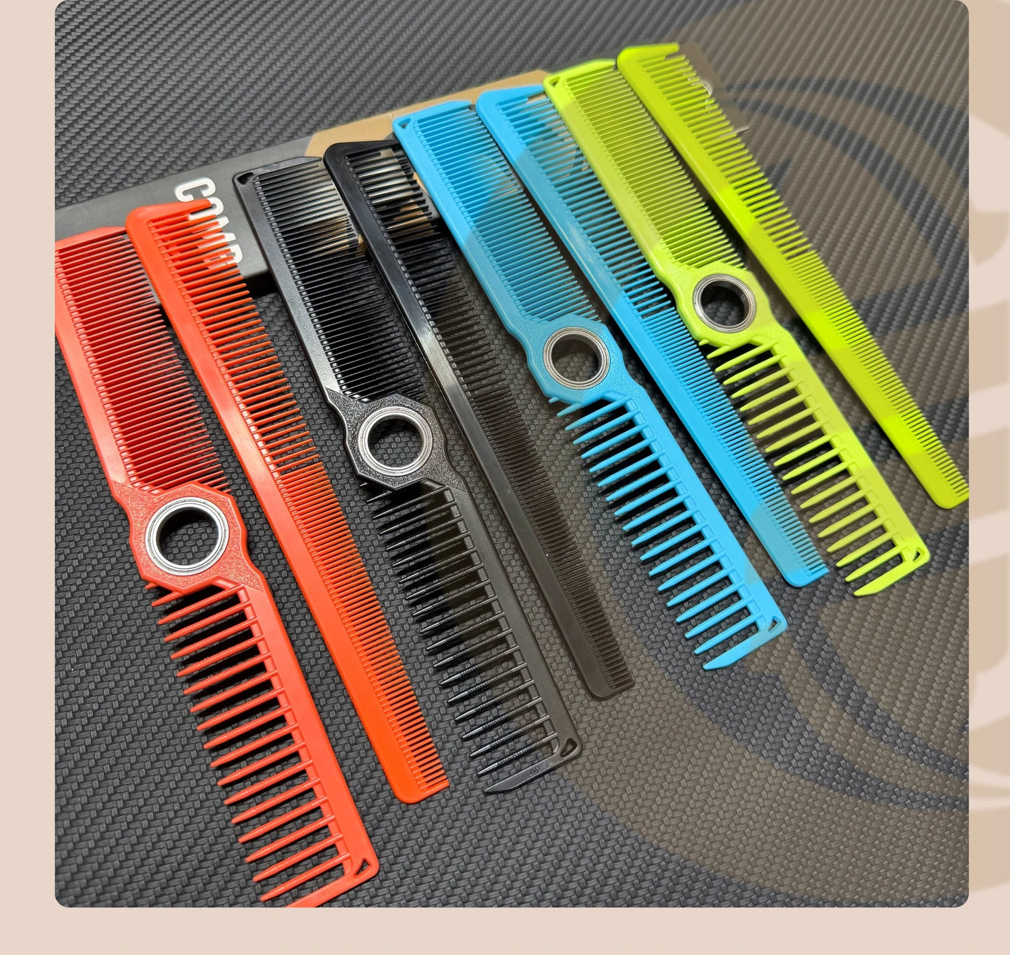 2Pcs NEW Professional Barber Dual Spining Comb Wide and Fine Tooth Cutting Comb Taper Comb for Salon Hairdressing Accessories