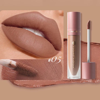 DUNUF  8-color matte velvet smooth easy-to-apply square tube lip gloss waterproof three-dimensional plumping lipstick