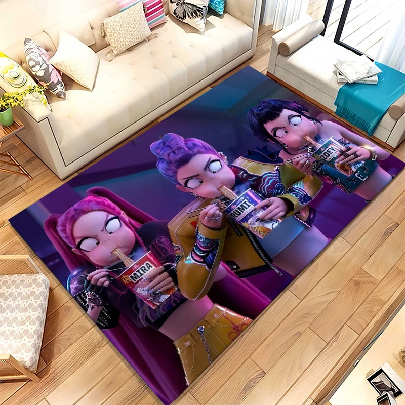 K-Pop Demon Hunters Golden Saja Boys Living Room Non-Slip Area Rug Soft Carpet for Bedroom Playroom Sofa,Home Decor Doormat