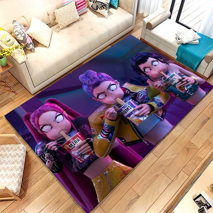 K-Pop Demon Hunters Golden Saja Boys Living Room Non-Slip Area Rug Soft Carpet for Bedroom Playroom Sofa,Home Decor Doormat