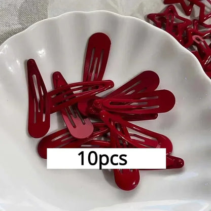 Red Star Snap Hair Clips.