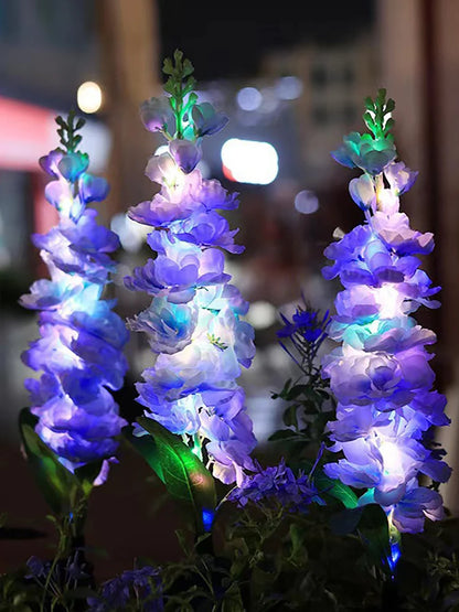 1pc Solar powered hyacinth lawn lights are suitable for courtyards, trails, holiday gatherings, gardens, and Mother's Day gifts