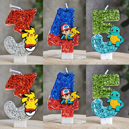 Cute Pokemon Monster Candle Kids Birthday Cake Decoration Cartoon Anime Figure Supplies Party Accessories Christmas Gifts