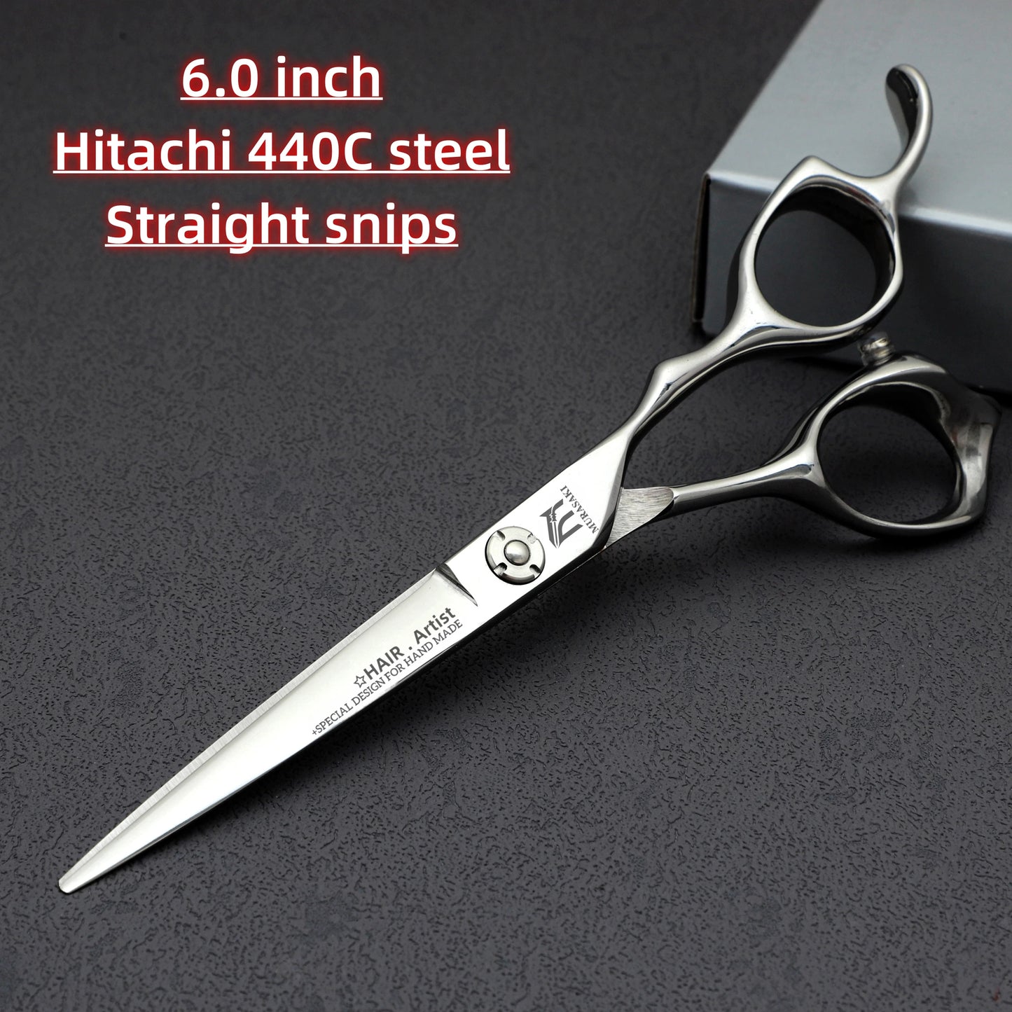 MURASAKI 6.0 inchhair thinning scissors，Professional Barber Accessories，Made by Hitachi 440C Steel，High-end Hair Cutting Tools