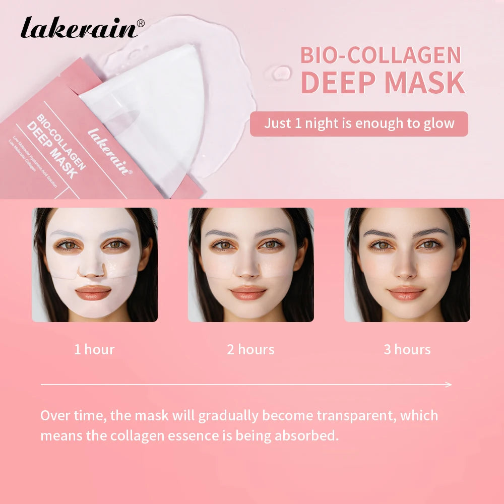 lakerain Bio-Collagen Deep Mask: 4-Piece Hydrating & Pore Refining Set
