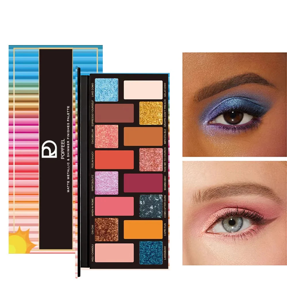 Essential Korean Style Eye Makeup 16 Color Eyeshadow Palette Matte Finish Waterproof Sweatproof Long Lasting and Smudge Proof