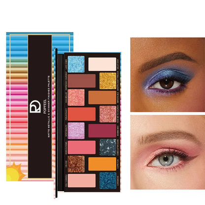 Essential Korean Style Eye Makeup 16 Color Eyeshadow Palette Matte Finish Waterproof Sweatproof Long Lasting and Smudge Proof