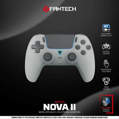 FANTECH NOVA II WGP16 Wireless Gamepad Gyro Sensor Hall Joystick and Effect Trigger for PS4 NS2 Wired Controller Gamer