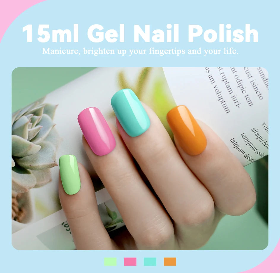 Clou Beaute 20pcs TPO & HEMA FREE Nail Gel Polish Set Red Pink Nude UV LED Soak Off Polish Gel Nail Semi Permanent Nail Varnish