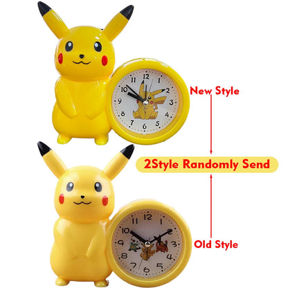 Cute Pokemon Pikachu Anime Alarm Clock Cartoon Bedside Clock with Bedroom Decor for Girls Student Birthday Gifts Toys
