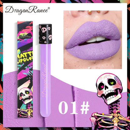 12 Color Halloween Lip Gloss Makeup Black Green Purple Lipstick Christmas Tint Moisturizer Waterproof Matte Lipstick Lip Pigment